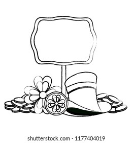 Elf hat with wooden sign and coins sketch