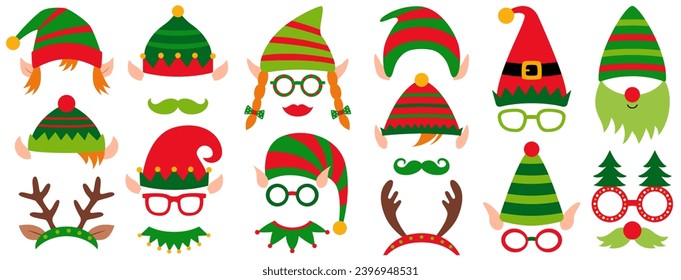 Elf hats and deer antlers, Christmas party props 