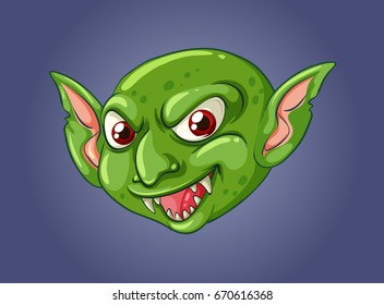 Elf head on blue background illustration