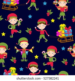 Elf helpers vector illustration