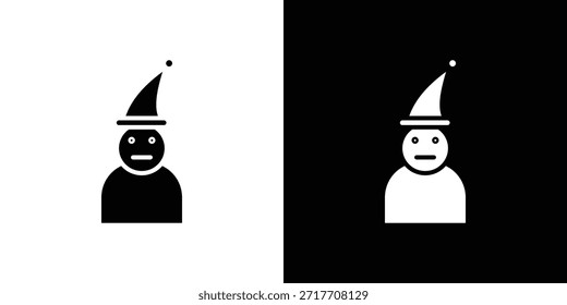 Pictograma plano negro icono de elfo. Para gráficos y Diseño web.
