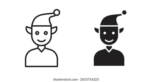 Elf icon design element. Editable stroke. Vector
