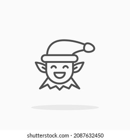 Elf icon. Editable Stroke and pixel perfect. Outline style. Vector illustration. Enjoy this icon for your project.