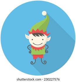 Elf icon (flat design with long shadows)