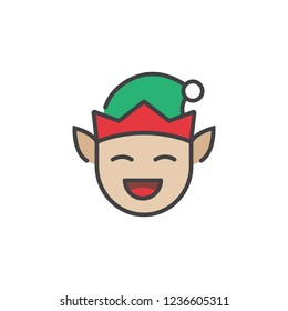 Elf icon in flat style isolated on white background. For your design, logo. Vector illustration.