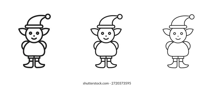 Ícone Elf. Ilustração de vetor de estilo minimalismo desenhado à mão