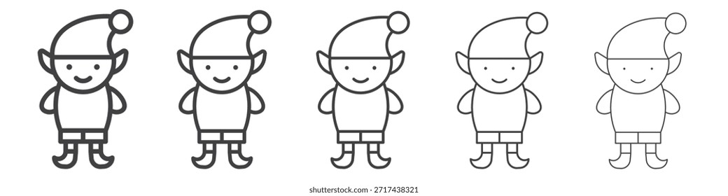Icono de elfo en el concepto de trazos lineales