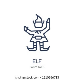 Elf icon. Elf linear symbol design from Fairy tale collection. Simple outline element vector illustration on white background.