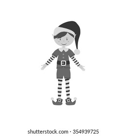 Elf icon on the white background. Vector illustration.