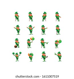 Elf icon set design, Saint patricks day ireland celebration fortune irish natural and lucky theme Vector illustration
