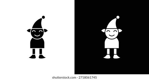 Elfensymbol. Einfaches, hochwertiges Piktogramm. Moderner solider Stil