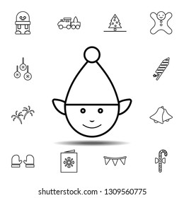 Elf icon. Simple thin line, outline vector element of Christmas joy icons set for UI and UX, website or mobile application