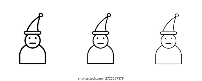 Símbolo delgado de la línea del icono del elfo en el fondo blanco, Ilustración vectorial editable del movimiento