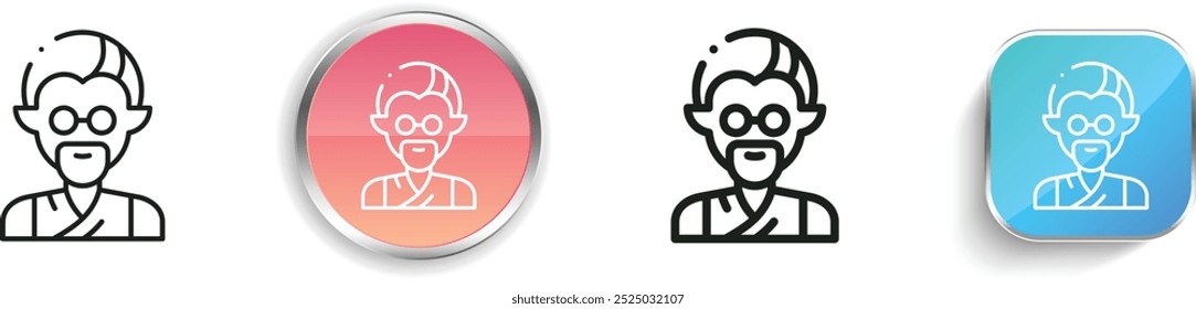 elf icon. Thin Linear, Regular and Button Style Design Isolated On White Background