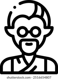 ícone elf. Design De Estilo Linear Fino Isolado Em Plano De Fundo Branco