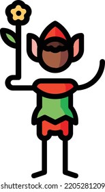 elf isolated design element stock illustration. Vector on a white background