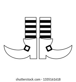 Elf legs boots with socks black and white