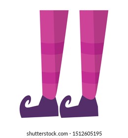 elf Legs with shoes and socks halloween vector illustration design