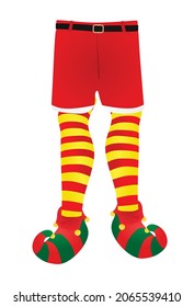 Elf legs and shoes. vector