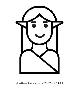  elf line icon, outline sign, linear symbol, vector, flat illustration