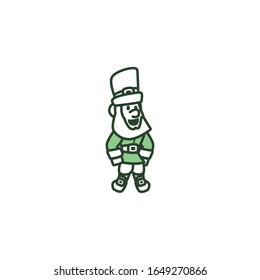Elf line style icon design, Saint patricks day ireland celebration fortune irish natural and lucky theme Vector illustration