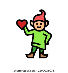 elf little color icon vector. elf little sign. isolated symbol illustration
