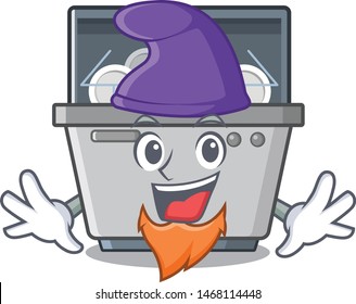 Elf mascot dishwasher machine in the kitchen