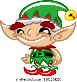 elf new year vector cartoon