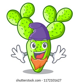 Elf opuntia cactus isolated on character cartoon