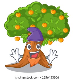 Elf orange tree isolated with the mascot
