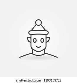 Elf outline vector concept icon or design element