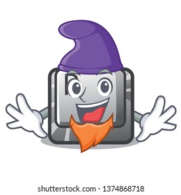 Elf P button installed on cartoon computer