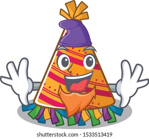 Elf party hat character isolated in cartoon