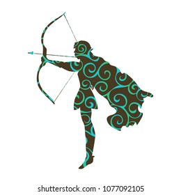 Elf pattern silhouette ancient mythology fantasy