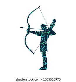 Elf pattern silhouette ancient mythology fantasy