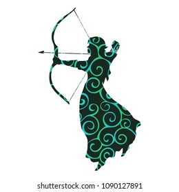 Elf pattern silhouette ancient mythology fantasy