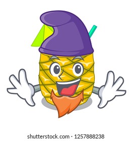 Elf pineapple juice garnished with on cartoon