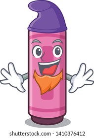 Elf pink crayon isolated in the mascot