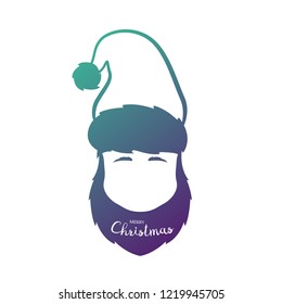 Elf portrait isolated on white background. Vector template for your Christmas design.