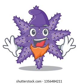 Elf purple starfish isolated with the mascot