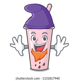 Elf raspberry bubble tea character cartoon