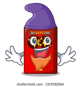 Elf red passport in the character shape