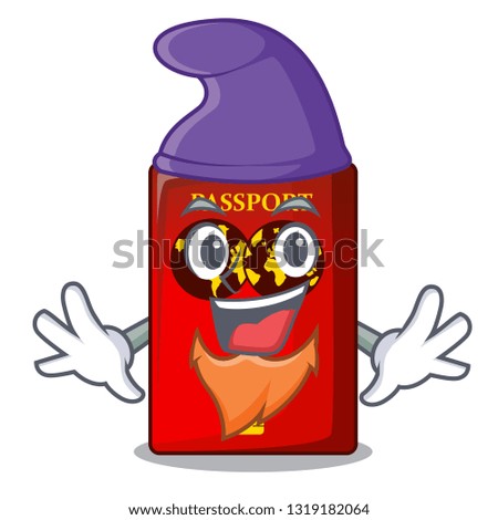 Elf red passport in the character shape