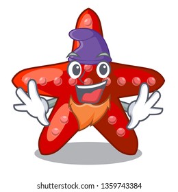 Elf red starfish isolated with the character