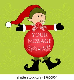 elf with room on tummy for message