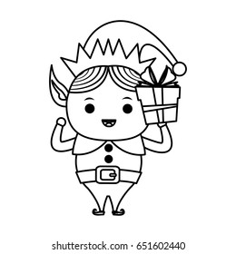 elf or santas helper christmas character icon image 