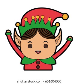 elf or santas helper christmas character icon image 