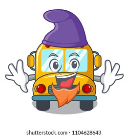 Elf school bus character cartoon