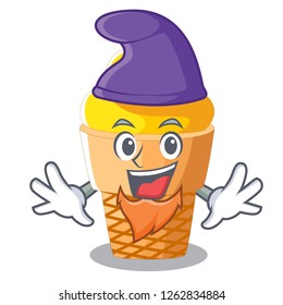 Elf scoop banana ice cream with cartoon