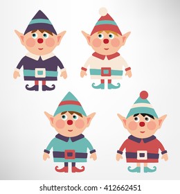 Elf set in flat design